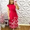 Chemise Lase de Algodão Mídi Suellen - Vermelho - Milla Chic