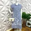 Chemise Listrado Mídi Julia - Azul Marinho - Milla Chic