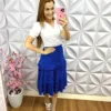 Saia Viscolycra Três Marias de Poá Melinda - Azul - Milla Chic