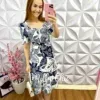 Vestido Alfaiataria Estampado Eliane - Azul - Milla Chic