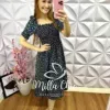 Vestido com Lastex e Manga Princesa Carla - Verde - Milla Chic