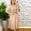 Vestido com Lastex e Manga Princesa Camila - Rosa - Milla Chic