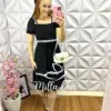 Vestido Dunna com Guipper Vitoria - Preto - Milla Chic