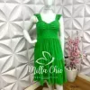 Vestido Lasie de Malha Manga Babadinho Quezia - verde - Milla Chic
