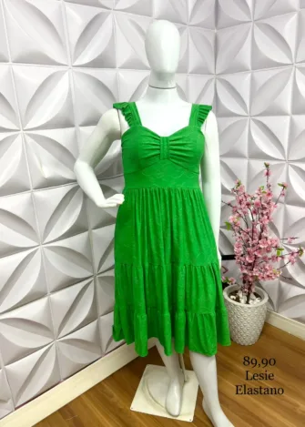 Vestido Lasie de Malha Manga Babadinho Quezia - verde - Milla Chic