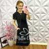 Vestido Linho Midi Viviane - preto - Milla Chic