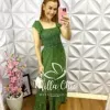 Vestido Longo Lastex Viscolinho Cilene - Verde - Milla Chic