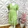 Vestido Manga Princesa Viscolinho Plus Lucimara - Verde - Milla Chic