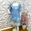 Vestido no Viscolinho Pluss Fatima - Azul - Milla Chic