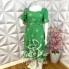 Vestido no Viscolinho Pluss Fatima - Verde - Milla Chic