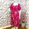 Vestido no Viscolinho Pluss Fatima - Rosa - Milla Chic