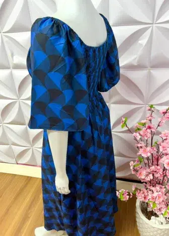 Vestido Plus Alfaiataria Longo Katherine - Azul - Milla Chic