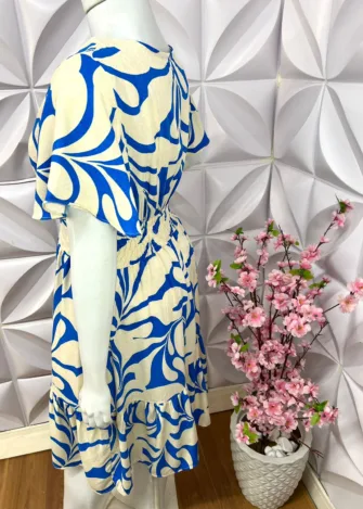 Vestido Plus Manga Babadinho Renata - Azul - Milla Chic