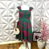 Milla Chic - millachic com br vestido pluss com lastex e manga babadinho catiane verde e rosa Vestido Pluss com Lastex e Manga Babadinho Catiane - Verde e Rosa - Milla Chic