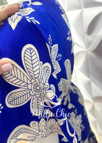 Vestido Plus Manga Babadinho Renata - Azul - Milla Chic