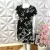 Vestido Viscolinho Floral Plus Marcela - Preto - Milla Chic