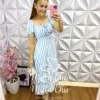 Vestido Viscolinho Listrado Elis - Azul - Milla Chic