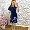 Vestido Viscolycra Conf Barbara - Azul Marinho - Milla Chic