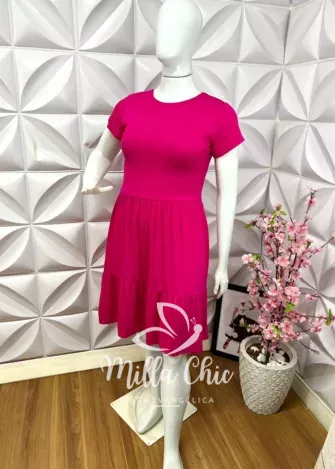 Vestido Viscolycra Conf Barbara - Rosa - Milla Chic