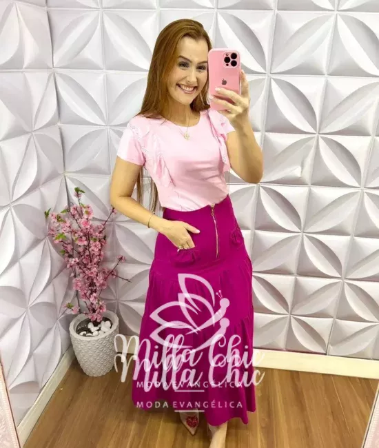 Blusa com Babadinho de Lasie Larissa - Rosa - Milla Chic