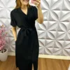 Chemise Sarja Mídi Eduarda - Preto - Milla Chic