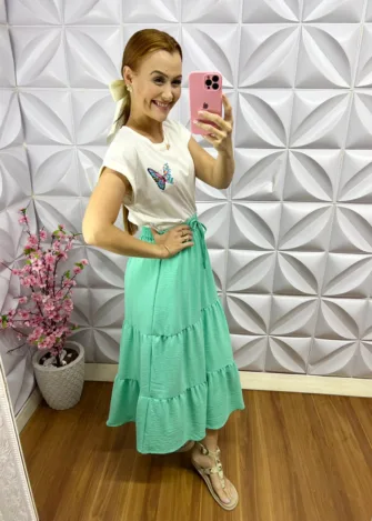 Saia Dunna Três Marias Katie - Verde - Milla Chic