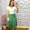 Saia Viscolinho Três Marias Marisa - Verde - Milla Chic