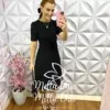 Vestido Anarruga com Cinto Torcido na Cintura Taisa - Preto - Milla Chic