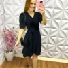 Vestido Dunas Transpassado Janaina - Preto - Milla Chic