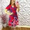 Vestido Dunna Com Lastex e Botões Encapados Jasmim - Vermelho - Milla Chic