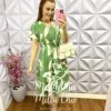 Vestido Dunna Com Lastex e Botões Encapados Jasmim - Verde - Milla Chic