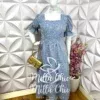 Vestido Jeans Bordado Plus Mídi Carmem - Azul - Milla Chic