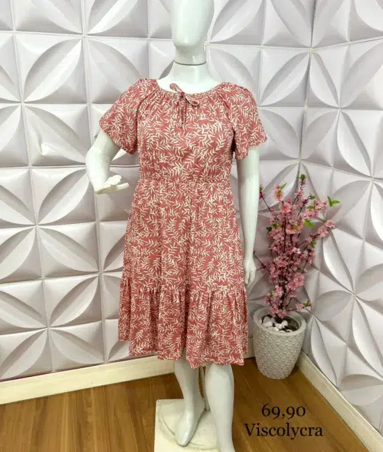 Vestido Malha Elastico na Cintura Naila - Rosa - Milla Chic