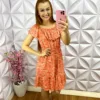 Vestido no Viscolycra Com Babado Aline - Laranja - Milla Chic