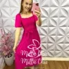 Vestido Pipoquinha com Lastex com Saia Plissada Cassiane - Rosa - Milla Chic