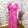 Vestido Pluss Dunna Longo Estampado Edivania - Rosa - Milla Chic