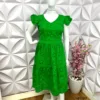 Vestido Pluss Lase 100% Algodão Curto Fabricia - Verde - Milla Chic