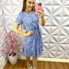 Vestido Viscolycra com Faixa Cinto Gabriela - Azul - Milla Chic