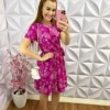 Vestido Viscolycra com Faixa Cinto Gabriela - Roxo - Milla Chic
