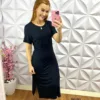 Vestido Viscolycra Midi Yngrid - Preto - Milla Chic