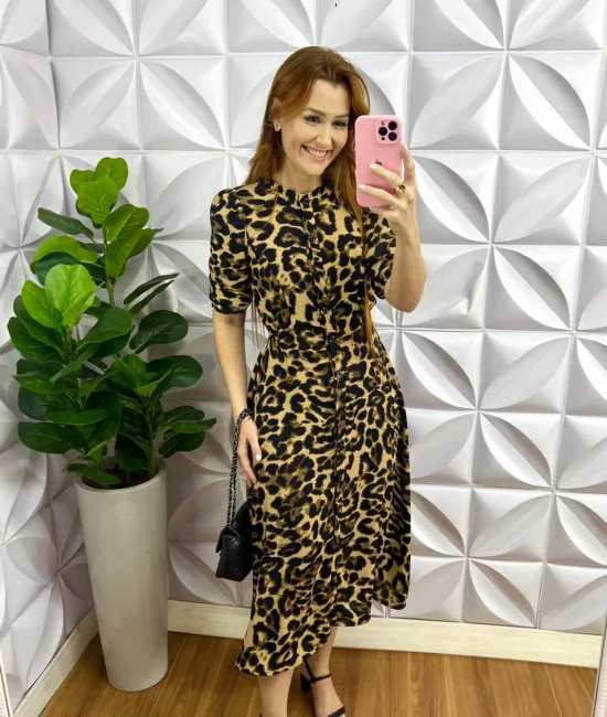 Chemise Linho Com Lurex Manga 7/8 Longo Valeria - Areia - Milla Chic