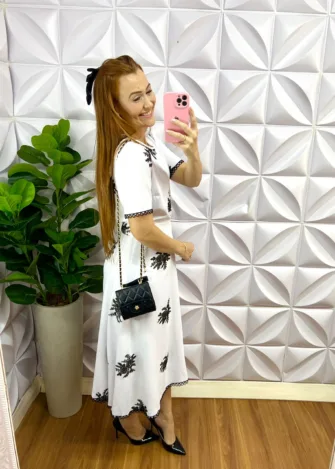 Conjunto Dunna Bordado Mídi Milene - Branco - Milla Chic