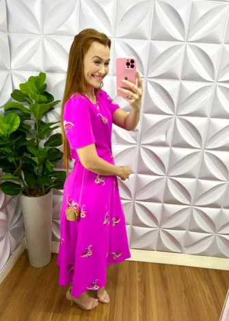 Conjunto Dunna Bordado Mídi Milene - Rosa - Milla Chic