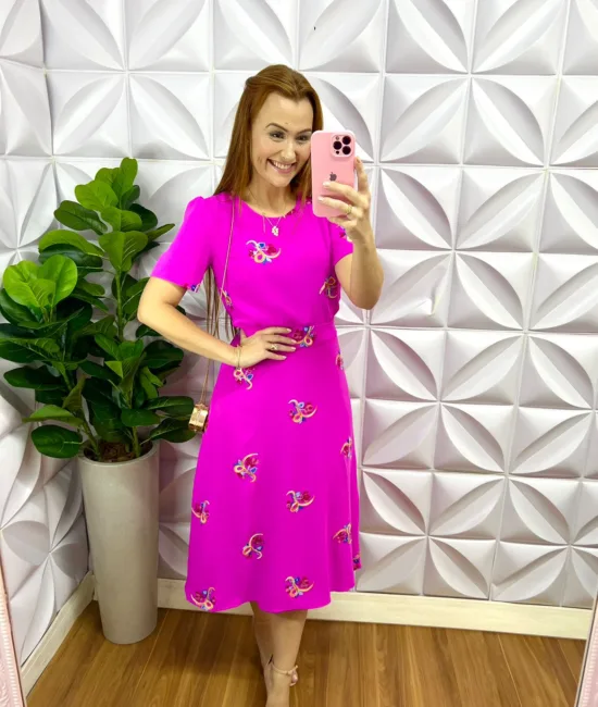 Conjunto Dunna Bordado Mídi Milene - Rosa - Milla Chic
