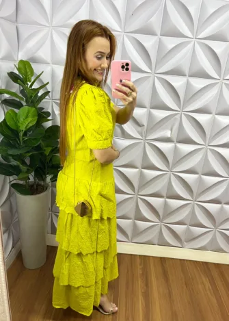 Conjunto Laise 100% Algodão Longo Tamires - Pistache - Milla Chic