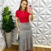 Saia Sarja Longa Tres Marias Joseline - Cinza - Milla Chic