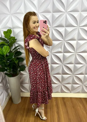 Vestido Com Lastex Carla - Marsala - Milla Chic