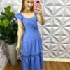 Vestido Crepe Alfaiataria Manga Babadinho Com Guipper Jussara - Julia - Milla Chic
