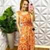 Vestido Dunna Manga Babadinho Jessica - Laranja - Milla Chic
