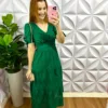 Vestido Laíse 100% Algodão Com Marias Mídi Marisa - Verde - Milla Chic